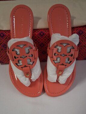 Tory Burch Women’s Miller Sandals – Coral Crush (Pink) 5 NEW